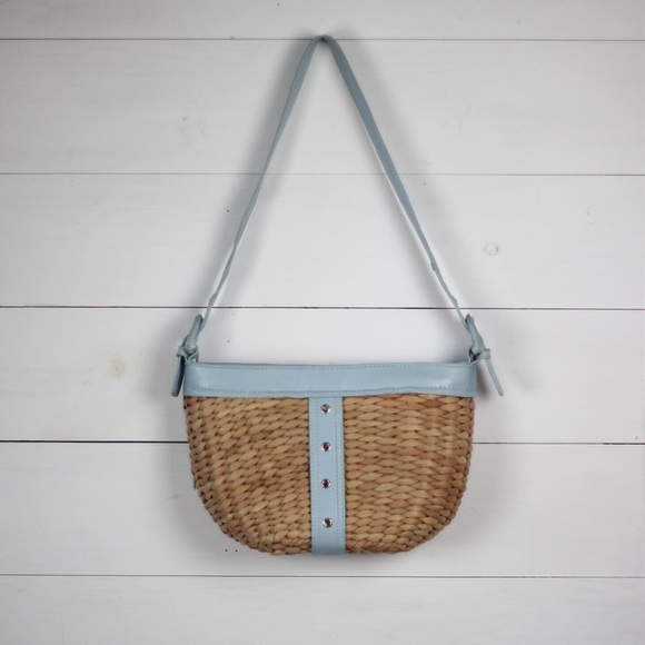 Maggie B straw purse with gingham lining - Picture 3 of 6